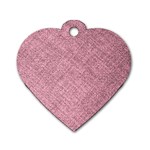 Pink Fabric Texture, Knitted Pink Texture, Dog Tag Heart (One Side)