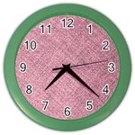 Pink Fabric Texture, Knitted Pink Texture, Color Wall Clock