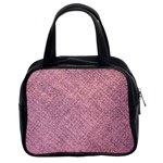 Pink Fabric Texture, Knitted Pink Texture, Classic Handbag (Two Sides)