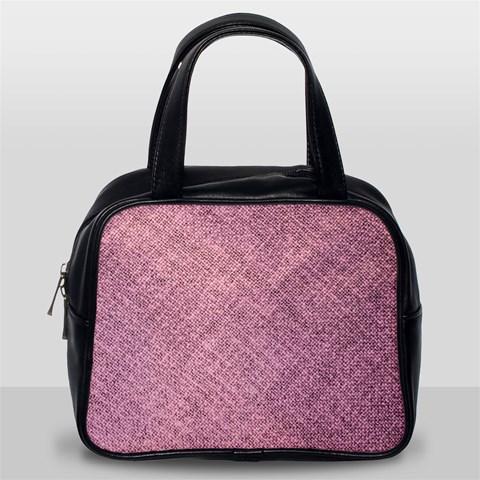 Pink Fabric Texture, Knitted Pink Texture, Classic Handbag (Two Sides) from ArtsNow.com Back