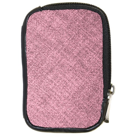 Pink Fabric Texture, Knitted Pink Texture, Compact Camera Leather Case from ArtsNow.com Front