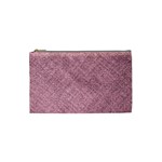 Pink Fabric Texture, Knitted Pink Texture, Cosmetic Bag (Small)