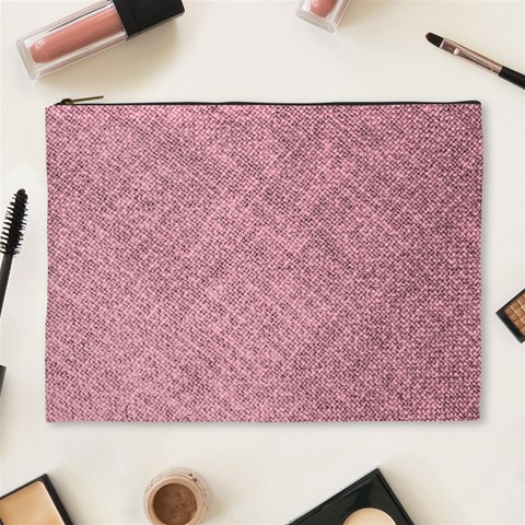 Pink Fabric Texture, Knitted Pink Texture, Cosmetic Bag (XL) from ArtsNow.com Front