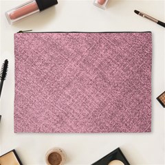 Pink Fabric Texture, Knitted Pink Texture, Cosmetic Bag (XL) from ArtsNow.com Front