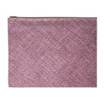 Pink Fabric Texture, Knitted Pink Texture, Cosmetic Bag (XL)