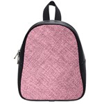 Pink Fabric Texture, Knitted Pink Texture, School Bag (Small)