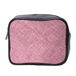 Pink Fabric Texture, Knitted Pink Texture, Mini Toiletries Bag (Two Sides)