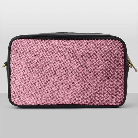 Pink Fabric Texture, Knitted Pink Texture, Toiletries Bag (One Side) from ArtsNow.com Front