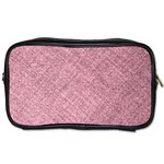 Pink Fabric Texture, Knitted Pink Texture, Toiletries Bag (One Side)