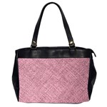 Pink Fabric Texture, Knitted Pink Texture, Oversize Office Handbag (2 Sides)