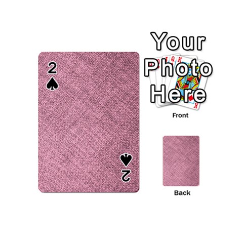 Pink Fabric Texture, Knitted Pink Texture, Playing Cards 54 Designs (Mini) from ArtsNow.com Front - Spade2