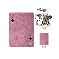 Pink Fabric Texture, Knitted Pink Texture, Playing Cards 54 Designs (Mini) from ArtsNow.com Front - Spade3