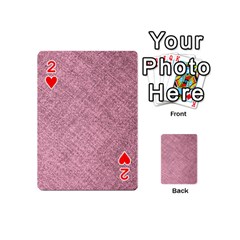 Pink Fabric Texture, Knitted Pink Texture, Playing Cards 54 Designs (Mini) from ArtsNow.com Front - Heart2