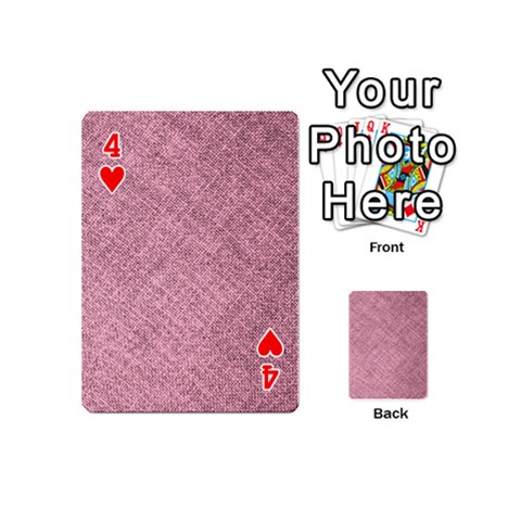 Pink Fabric Texture, Knitted Pink Texture, Playing Cards 54 Designs (Mini) from ArtsNow.com Front - Heart4