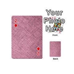 Pink Fabric Texture, Knitted Pink Texture, Playing Cards 54 Designs (Mini) from ArtsNow.com Front - Diamond2