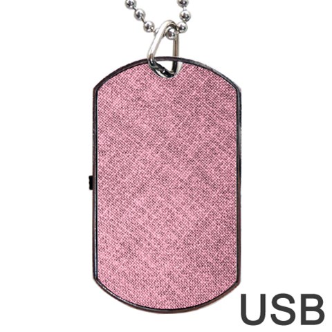 Pink Fabric Texture, Knitted Pink Texture, Dog Tag USB Flash (One Side) from ArtsNow.com Front