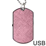 Pink Fabric Texture, Knitted Pink Texture, Dog Tag USB Flash (One Side)