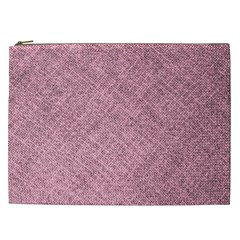 Pink Fabric Texture, Knitted Pink Texture, Cosmetic Bag (XXL) from ArtsNow.com Front