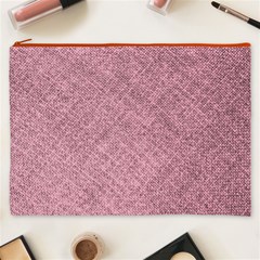 Pink Fabric Texture, Knitted Pink Texture, Cosmetic Bag (XXXL) from ArtsNow.com Front