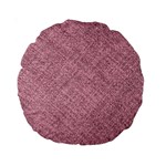 Pink Fabric Texture, Knitted Pink Texture, Standard 15  Premium Round Cushions