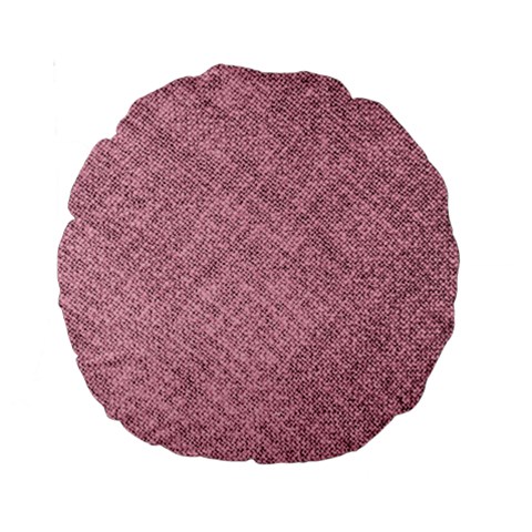 Pink Fabric Texture, Knitted Pink Texture, Standard 15  Premium Round Cushions from ArtsNow.com Back