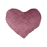 Pink Fabric Texture, Knitted Pink Texture, Standard 16  Premium Heart Shape Cushions