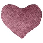 Pink Fabric Texture, Knitted Pink Texture, Large 19  Premium Heart Shape Cushions