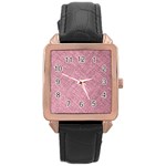 Pink Fabric Texture, Knitted Pink Texture, Rose Gold Leather Watch 