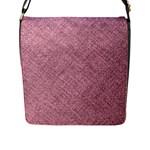 Pink Fabric Texture, Knitted Pink Texture, Flap Closure Messenger Bag (L)