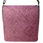 Pink Fabric Texture, Knitted Pink Texture, Flap Closure Messenger Bag (S)