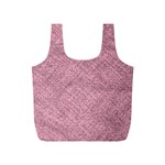 Pink Fabric Texture, Knitted Pink Texture, Full Print Recycle Bag (S)