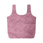 Pink Fabric Texture, Knitted Pink Texture, Full Print Recycle Bag (M)