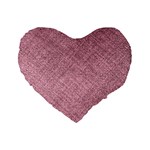 Pink Fabric Texture, Knitted Pink Texture, Standard 16  Premium Flano Heart Shape Cushions