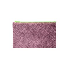 Pink Fabric Texture, Knitted Pink Texture, Cosmetic Bag (XS) from ArtsNow.com Front