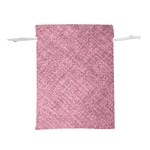 Pink Fabric Texture, Knitted Pink Texture, Lightweight Drawstring Pouch (L)