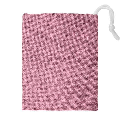 Pink Fabric Texture, Knitted Pink Texture, Drawstring Pouch (4XL) from ArtsNow.com Front