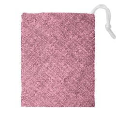 Pink Fabric Texture, Knitted Pink Texture, Drawstring Pouch (4XL) from ArtsNow.com Front