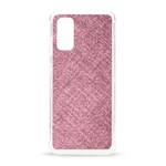 Pink Fabric Texture, Knitted Pink Texture, Samsung Galaxy S20 6.2 Inch TPU UV Case