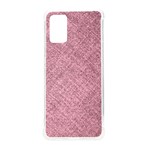 Pink Fabric Texture, Knitted Pink Texture, Samsung Galaxy S20 Plus 6.7 Inch TPU UV Case