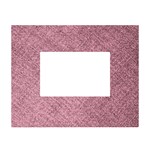 Pink Fabric Texture, Knitted Pink Texture, White Tabletop Photo Frame 4 x6 