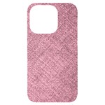 Pink Fabric Texture, Knitted Pink Texture, iPhone 14 Pro Black UV Print Case