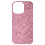 Pink Fabric Texture, Knitted Pink Texture, iPhone 14 Pro Max Black UV Print Case