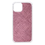 Pink Fabric Texture, Knitted Pink Texture, iPhone 14 TPU UV Print Case