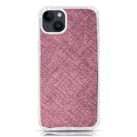 Pink Fabric Texture, Knitted Pink Texture, iPhone 14 Plus TPU UV Print Case from ArtsNow.com Front