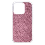 Pink Fabric Texture, Knitted Pink Texture, iPhone 14 Pro TPU UV Print Case