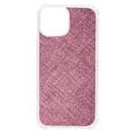 Pink Fabric Texture, Knitted Pink Texture, iPhone 13 mini TPU UV Print Case