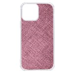 Pink Fabric Texture, Knitted Pink Texture, iPhone 13 Pro Max TPU UV Print Case