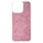 Pink Fabric Texture, Knitted Pink Texture, iPhone 15 Plus TPU UV Print Case