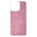 Pink Fabric Texture, Knitted Pink Texture, iPhone 15 Pro Max TPU UV Print Case