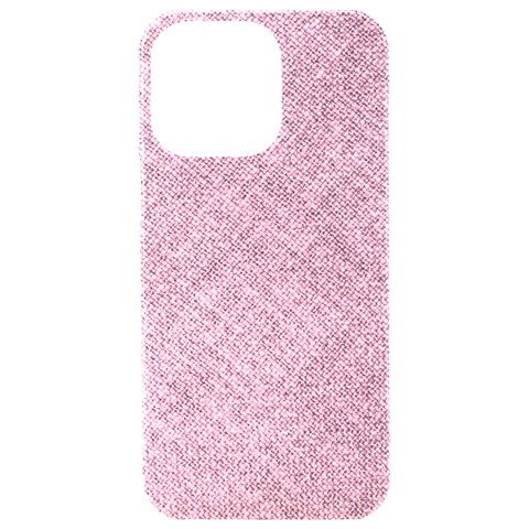 Pink Fabric Texture, Knitted Pink Texture, iPhone 15 Pro Max Black UV Print PC Hardshell Case from ArtsNow.com Front